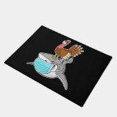 Turks Riding Shark Face-Mask Funny Animal Deurmat (Schuin)