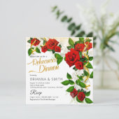 Turks Roos repetitief diner-kalligrafie Kaart (Staand voorkant)