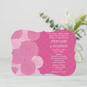 Turks roze roze draf chrysanthemum bruiloft kaart (Staand voorkant)