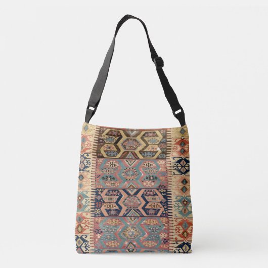 Turks tapijt Antiek Kilim Crossbody Tas (Achterkant)