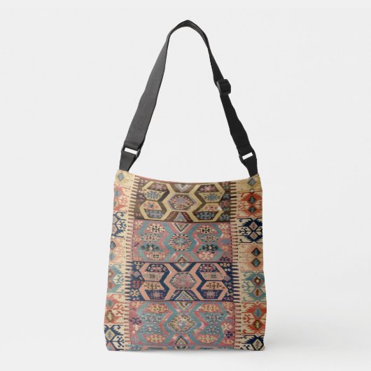 Turks tapijt Antiek Kilim Crossbody Tas (Voorkant)