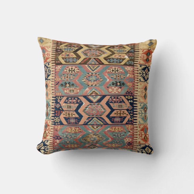 Turks tapijt Antiek Kilim Kussen (Voorkant)