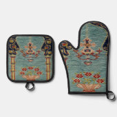 Turks tapijt ovenwant & pannenlap set (Voorkant)