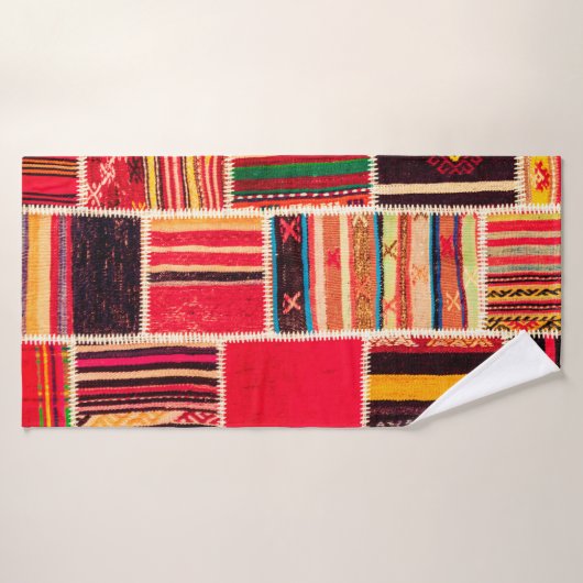 Turks tapijtpatchwork handgemaakt. Patchwork patte Badhanddoek (Badhanddoek)