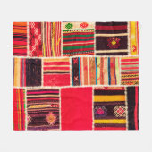 Turks tapijtpatchwork handgemaakt. Patchwork patte Fleece Deken (Voorkant (Horizontaal))