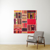 Turks tapijtpatchwork handgemaakt. Patchwork patte Wandkleed (In situ)