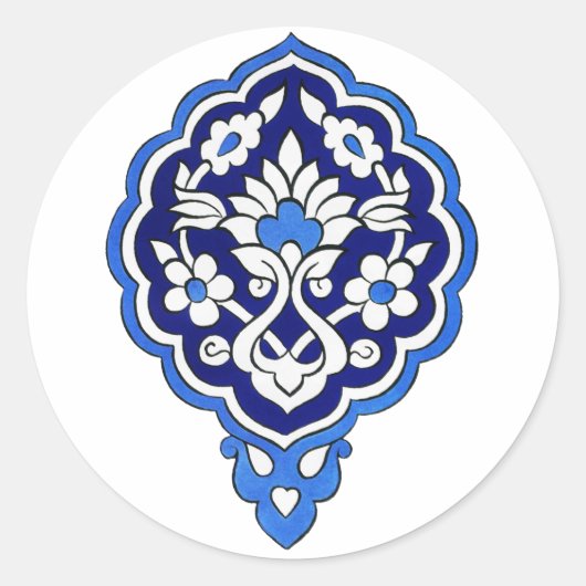 Turks tegel Ronde Sticker (Voorkant)