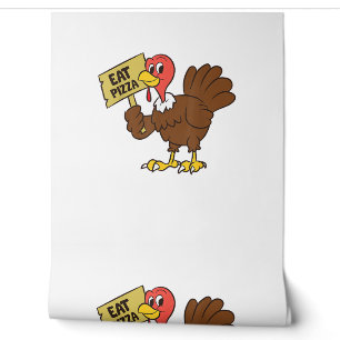 Turks Thanksgiving van de Pizza Funny Behang