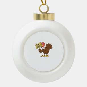 Turks Thanksgiving van de Pizza Funny Keramische Bal Ornament