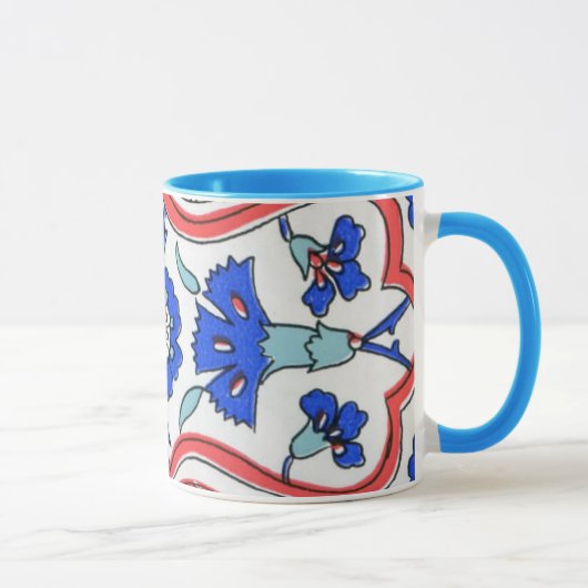 Turks Tile Blue-anjematroon Mok (Rechts)