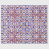 Turks traditioneel Tile Art Blue White Cadeaupapier (Vlak)