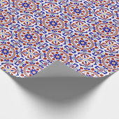 Turks traditioneel Tile Art Blue White Cadeaupapier (Hoek)