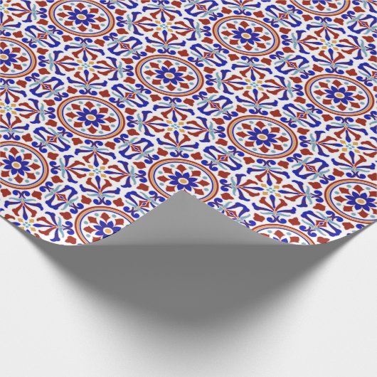 Turks traditioneel Tile Art Blue White Cadeaupapier (Hoek)