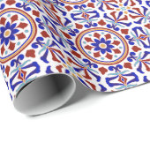 Turks traditioneel Tile Art Blue White Cadeaupapier (Rol Hoek)