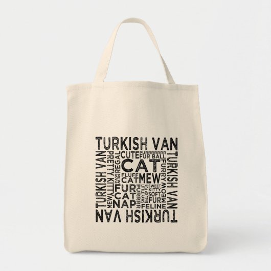 Turks Van Cat Typografie Tote Bag (Voorkant)