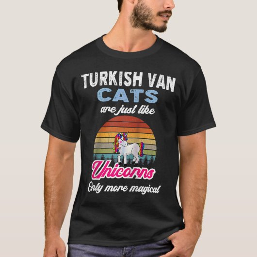 Turks-Van-Cats Retro Unicorn  Sunset Ragl T-shirt (Voorkant)