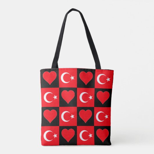 Turks vlagpatroonpatriotticus tote bag (Achterkant)