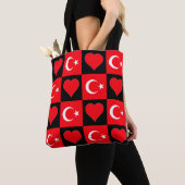 Turks vlagpatroonpatriotticus tote bag (Dichtbij)
