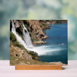 Turks waterval met mediterraan zee acryl bord