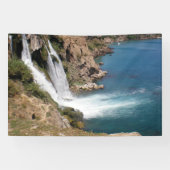 Turks waterval met mediterraan zee spandoek (Horizontaal)