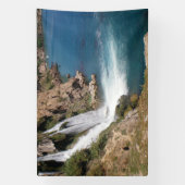Turks waterval met mediterraan zee spandoek (Verticaal)