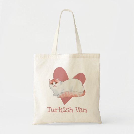 Turks Waterverf Kat roze hart Tote Bag (Voorkant)