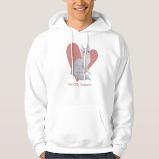 Turks Waterverf van Angora Cat Kat Roze hart Hoodie
