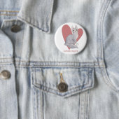 Turks Waterverf van Angora Cat Kat Roze hart Ronde Button 5,7 Cm (In situ)