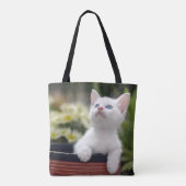 Turks White Kitten Tote Bag (Achterkant)
