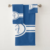 Turks Zee blauw Monogram Bad Handdoek (Insitu)