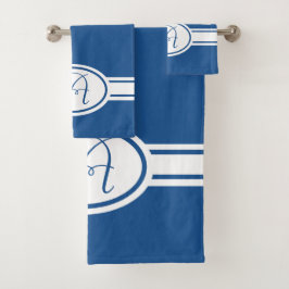 Turks Zee blauw Monogram Bad Handdoek