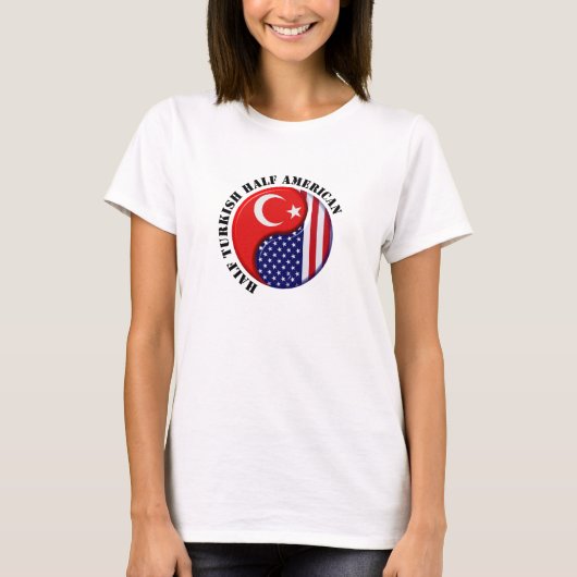Turkse Amerikaanse Bayan T-Shirt (Voorkant)