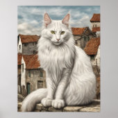 Turkse Angora - Kat Art Print (Voorkant)