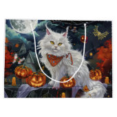Turkse Angora kat Halloween Spooky Groot Cadeauzakje (Achterkant)
