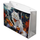 Turkse Angora kat Halloween Spooky Groot Cadeauzakje (Achterkant Gekanteld)