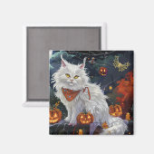 Turkse Angora kat Halloween Spooky Magneet (Voorkant / Achterkant)