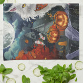 Turkse Angora kat Halloween Spooky Theedoek (Gevouwen)