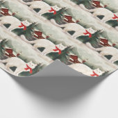 Turkse Angora Kat in Sneeuw Kerstmis Cadeaupapier (Hoek)