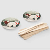 Turkse Angora Kat in Sneeuw Kerstmis Handwaaier