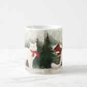 Turkse Angora Kat in Sneeuw Kerstmis Koffiemok (Center)