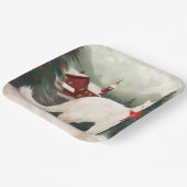 Turkse Angora Kat in Sneeuw Kerstmis Papieren Bordje (Gebogen)