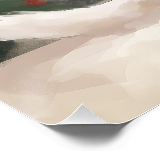 Turkse Angora Kat in Sneeuw Kerstmis Perfect Poster (Hoek)