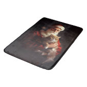 Turkse Angora Kat Kerstman Feestelijke Kerstmis Badmat (Gekanteld)