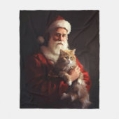Turkse Angora Kat Kerstman Feestelijke Kerstmis Fleece Deken (Voorkant)