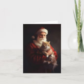 Turkse Angora Kat Kerstman Feestelijke Kerstmis  Kaart (Voorkant)