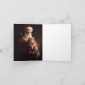 Turkse Angora Kat Kerstman Feestelijke Kerstmis  Kaart (Binnen)