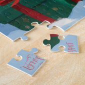 Turkse Angora Kat Lopen in Sneeuw Kerstmuts Legpuzzel (Zijkant)