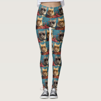Turkse Angora Kat met Hart Roos Valentijnsdag Leggings