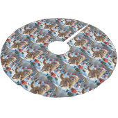 Turkse Angora-kat rent in Pet met sneeuwkerst Kerstboom Rok (Gekanteld)