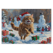 Turkse Angora-kat rent in Pet met sneeuwkerst Snijplank (Voorkant)